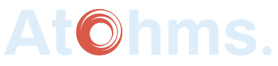 Logotipo Atohms ebikes negativo