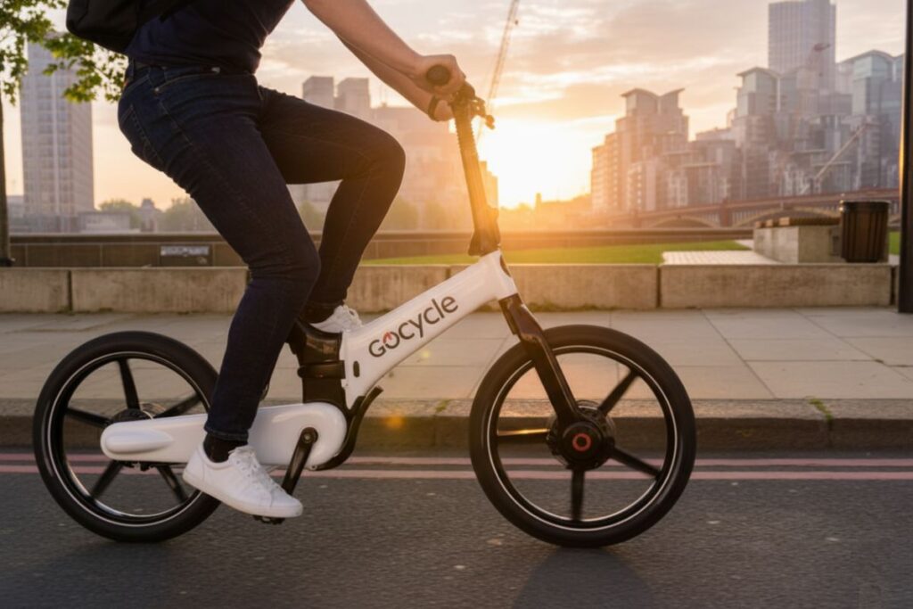 Paseo matutino en la ciudad con una ebike