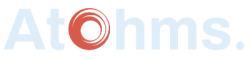 Logotipo Atohms ebikes negativo